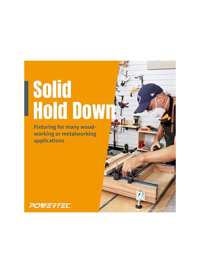 POWERTEC 71168 T Track Hold Down Clamps 5 1/2 Inch L X 1 1/8 Inch Width 2 Pack - Image 4