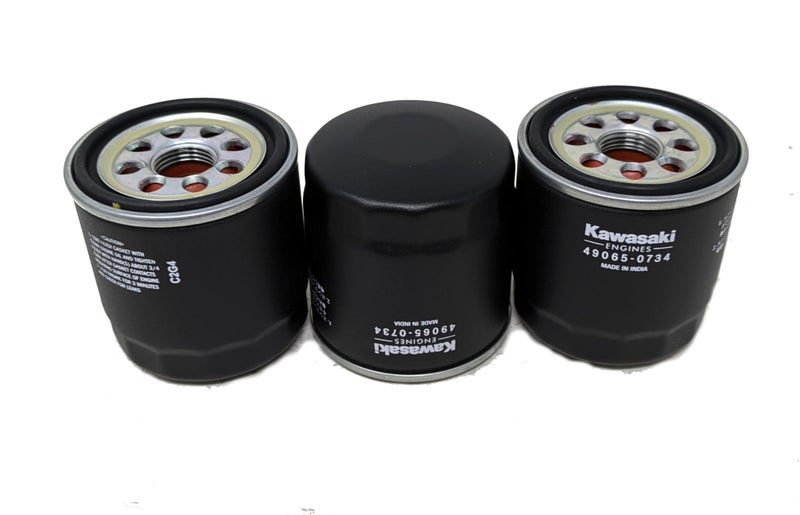 Kawasaki 49065-0734 Oil Filter Fits 49065-7010, 49065-0724 OEM- 3 Pack - Image 1