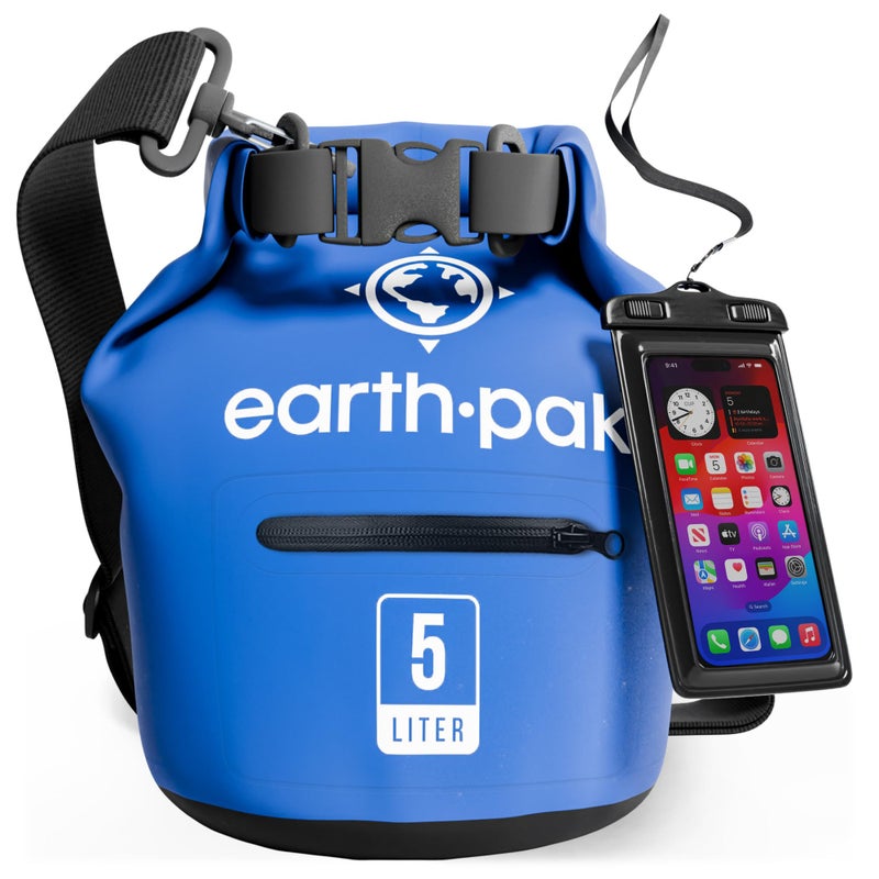 Earth Pak Waterproof Dry Bag with Zippered Pocket Waterproof Dry Bag Backpack Keeps Gear Dry Kayak Waterproof Phone Case - Image 2