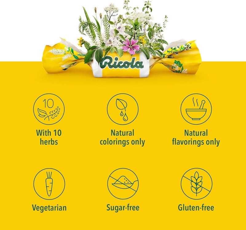 Ricola Sugar Free Lemon Mint 45 Count  Ricola Berry Medley 45 Count Throat Drops Bundle - Image 4