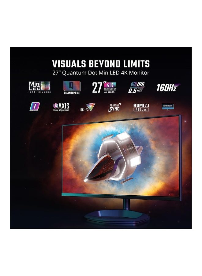 كولر ماستر شاشة ألعاب UHD Quantum Dot مع MiniLED وHDR1000 وFreeSync/G-Sync و160 هرتز واستجابة 1 مللي ثانية و98 بالمائة DCI-P3 - Image 2