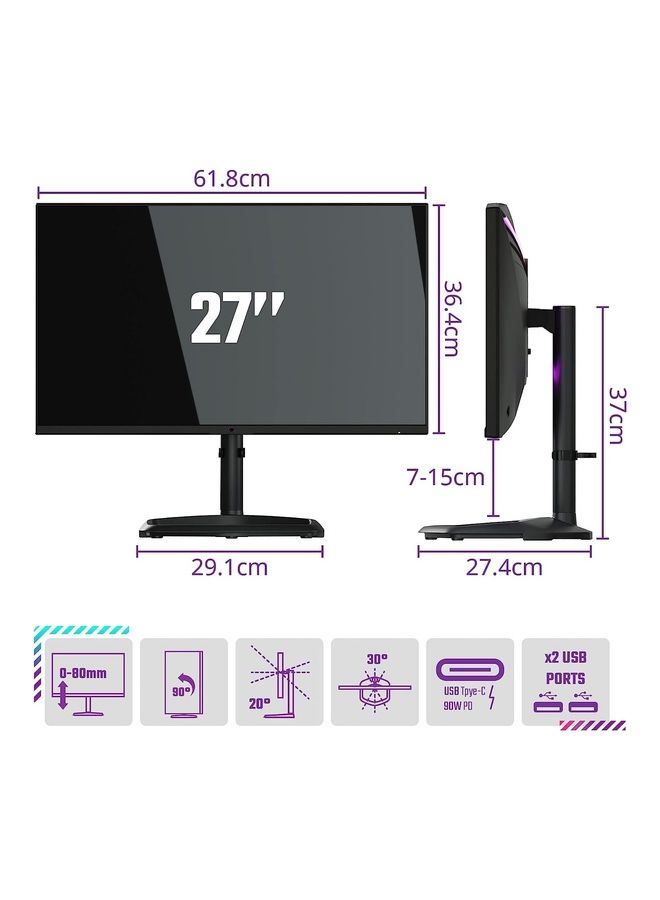 كولر ماستر شاشة ألعاب UHD Quantum Dot مع MiniLED وHDR1000 وFreeSync/G-Sync و160 هرتز واستجابة 1 مللي ثانية و98 بالمائة DCI-P3 - Image 4