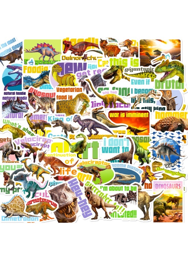NIBEMINENT 50 Pcs Cartoon Tyrannosaurus Deco Kit Waterproof Stickers, High Definition Printing Bright Colors, Suitable for Laptop Skateboard Luggage Water Bottle Guitar DIY - Image 2