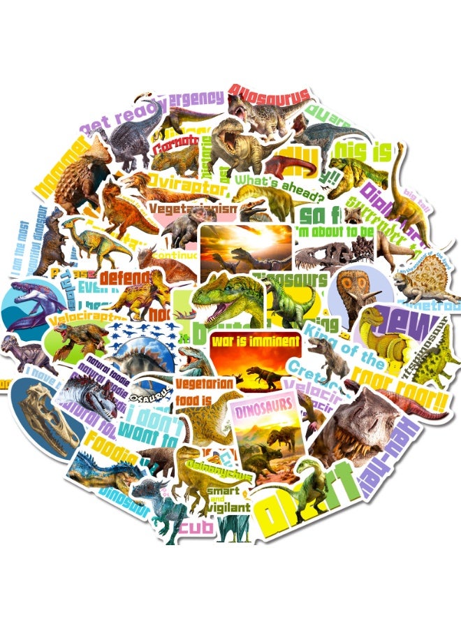 NIBEMINENT 50 Pcs Cartoon Tyrannosaurus Deco Kit Waterproof Stickers, High Definition Printing Bright Colors, Suitable for Laptop Skateboard Luggage Water Bottle Guitar DIY - Image 1