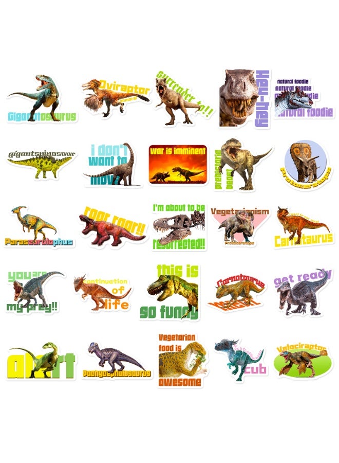 NIBEMINENT 50 Pcs Cartoon Tyrannosaurus Deco Kit Waterproof Stickers, High Definition Printing Bright Colors, Suitable for Laptop Skateboard Luggage Water Bottle Guitar DIY - Image 3