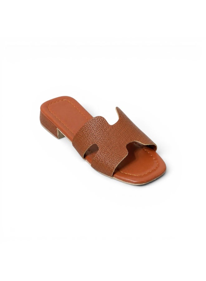 LIFESTYLISH Slippers flat leather Stylish with the letter H - SL-230 - Havan - Image 1