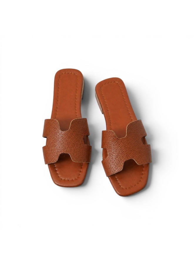 LIFESTYLISH Slippers flat leather Stylish with the letter H - SL-230 - Havan - Image 2