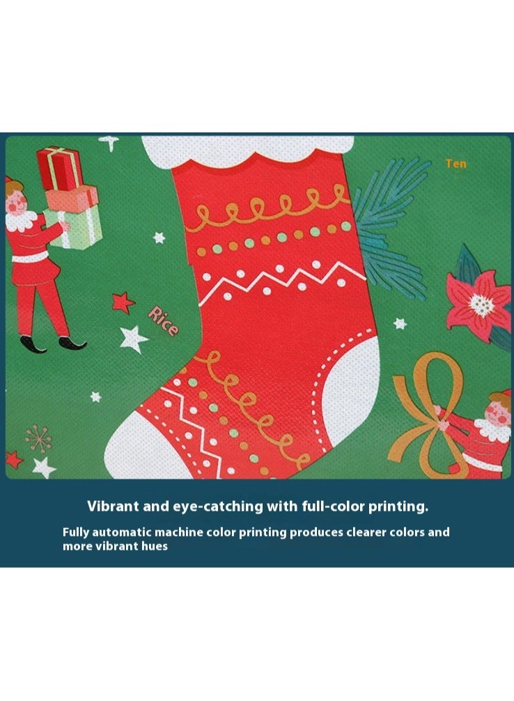 4 Pack Christmas Style Non-Woven Tote Bags Foldable Gift Bags Packaging Bags - Image 4