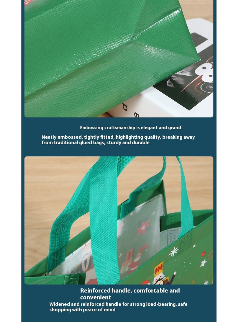 4 Pack Christmas Style Non-Woven Tote Bags Foldable Gift Bags Packaging Bags - Image 5