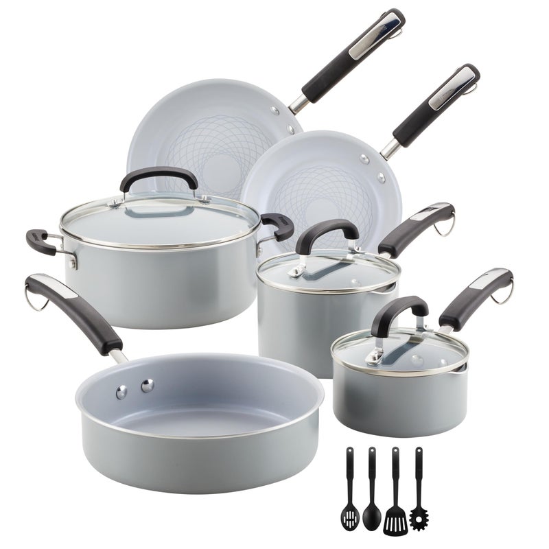 Farberware EcoAdvantage Ceramic Nonstick Cookware/Pots and Pans Set, 13 Piece - Gray - Image 1