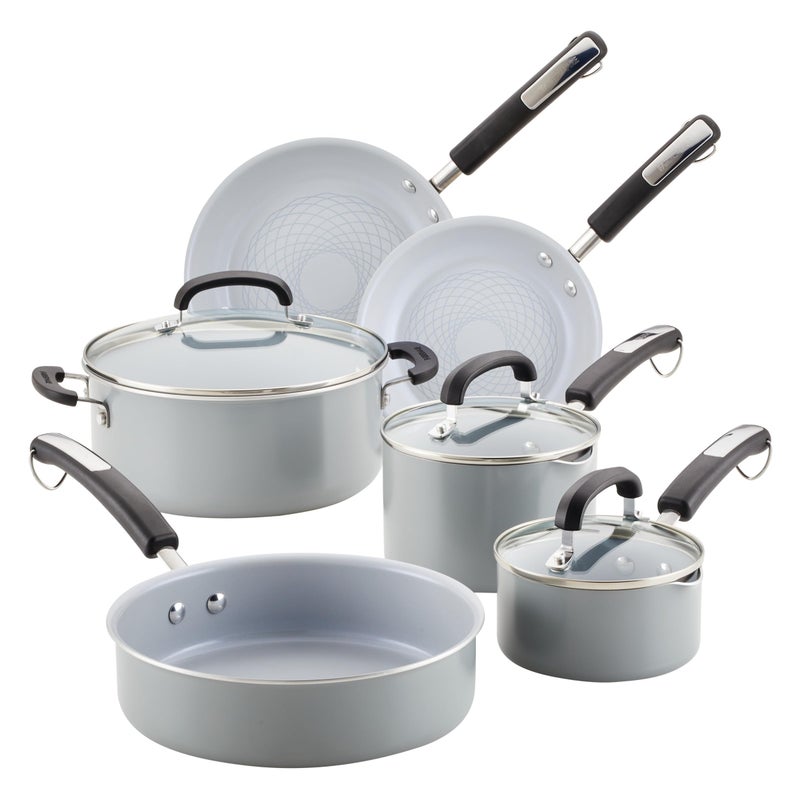 Farberware EcoAdvantage Ceramic Nonstick Cookware/Pots and Pans Set, 13 Piece - Gray - Image 2