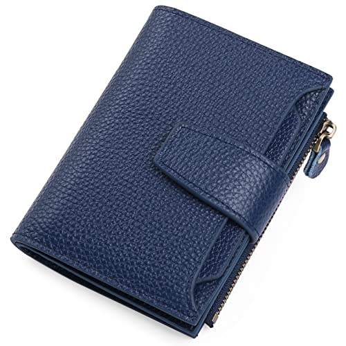 Falan Mule Women's Royal Blue Leather Wallet with RFID Blocking, Card Holders, and Coin Pouch - Image 1