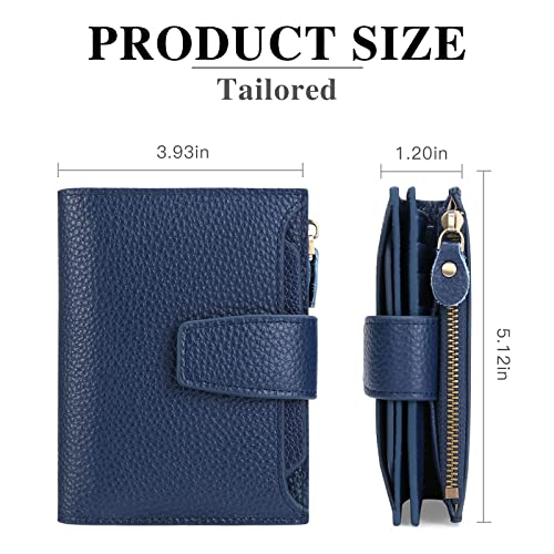 Falan Mule Women's Royal Blue Leather Wallet with RFID Blocking, Card Holders, and Coin Pouch - Image 4