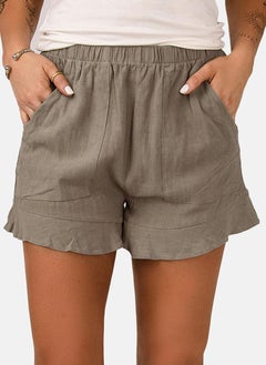 يونيكي Brown Plain Casual Shorts  - Image 1