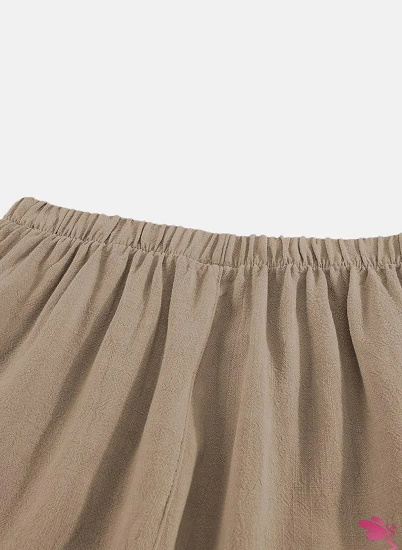 YUNIQEE Brown Plain Casual Shorts