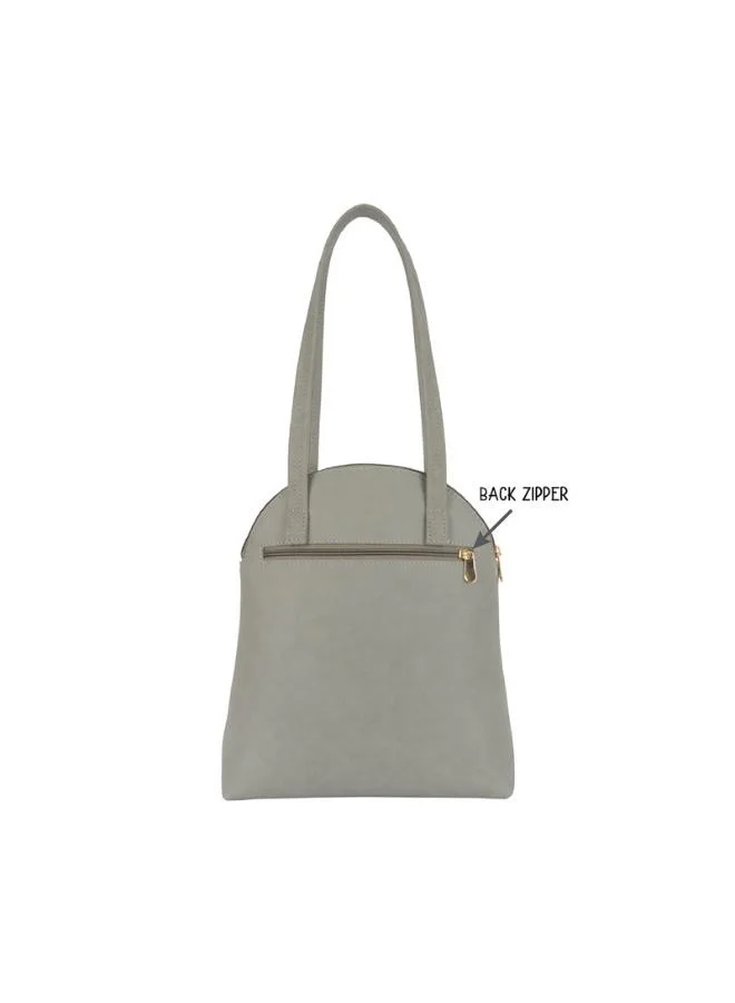 Baggit  Women Grey Bowling Handbag Medium Size | Ladies Stylish Casual Purse Bag for Women | Best Price UAE