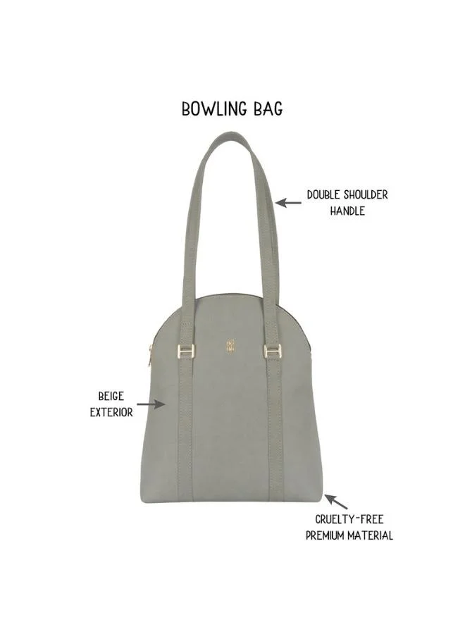 باجيت حقيبة يد نسائية رمادية متوسطة الحجم بتصميم البولينج | حقيبة نسائية أنيقة وعصرية