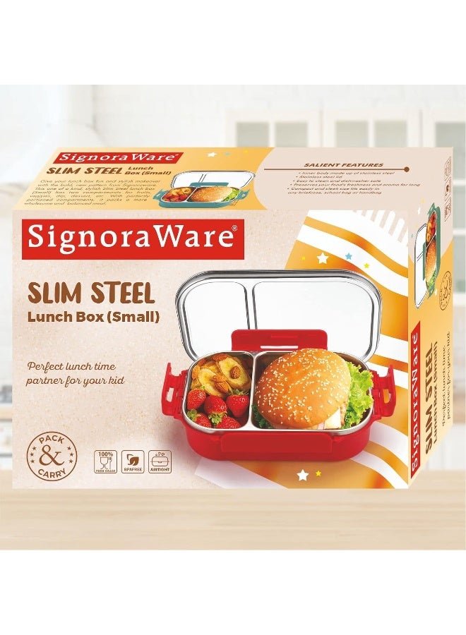 Signoraware 750ml Slim Stainless Steel Lunch Box with Partition Small, Food Grade BPA Free, Container - Image 5
