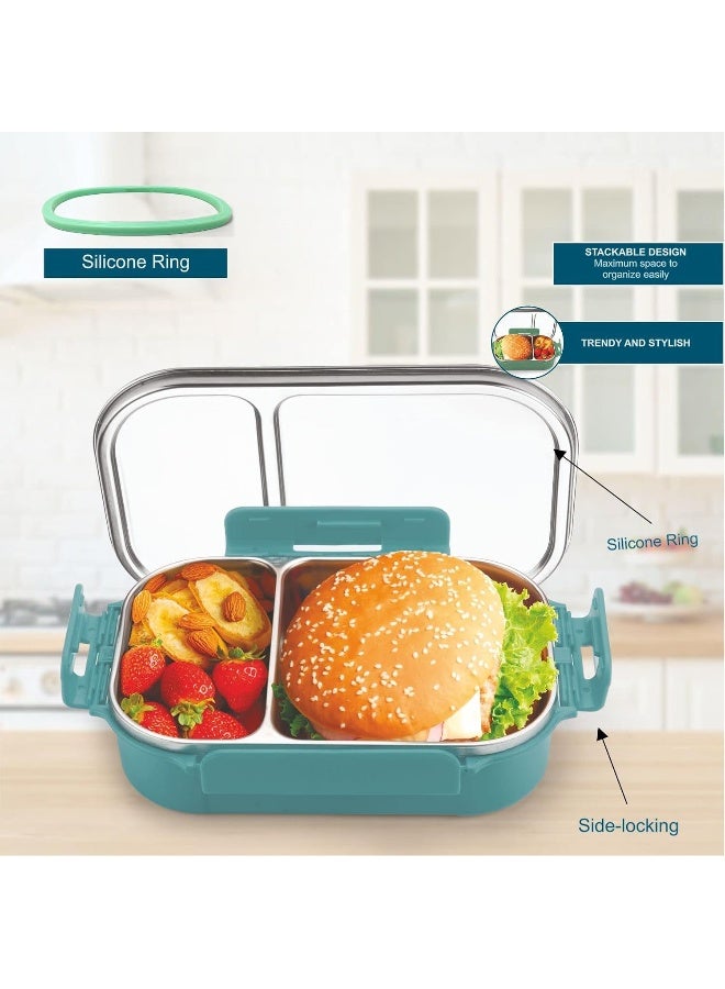 Signoraware 750ml Slim Stainless Steel Lunch Box with Partition Small, Food Grade BPA Free, Container - Image 4