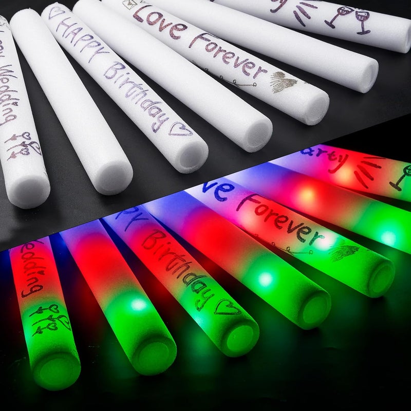 JOYIN 12 قطعة عصي فوم مضيئة LED، عصي مضيئة هدايا حفلات بالجملة مع 3 أوضاع وميض ملون لوازم الحفلات للهالوين، الاحتفالات المخيفة، الزفاف، التخييم، عيد الميلاد، الحفلات، الكرنفالات - Image 5