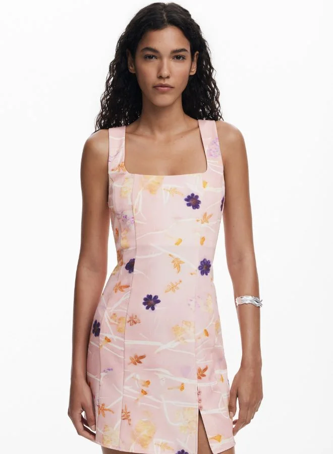 DESIGUAL SHORT DRESS WITH STRAPS