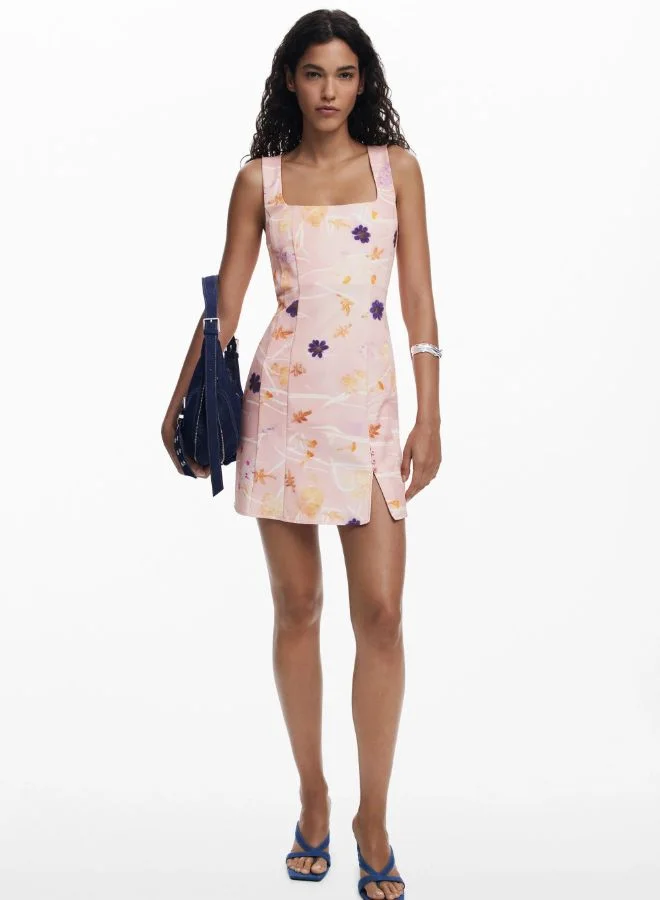 DESIGUAL SHORT DRESS WITH STRAPS