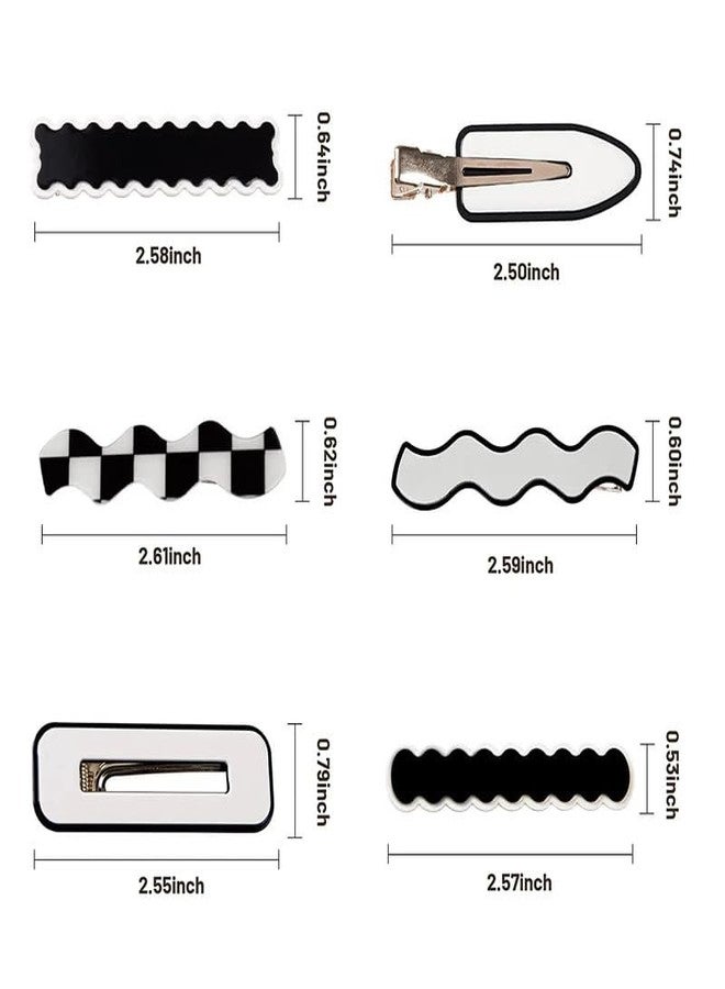 Shivashay 10 PCS No Bend Hair Clips Fashion Black And White Hair Clips Pretty Hair Pins For Women Hair AccessoriesAcrylic Hair Barrettes For Women - Image 2