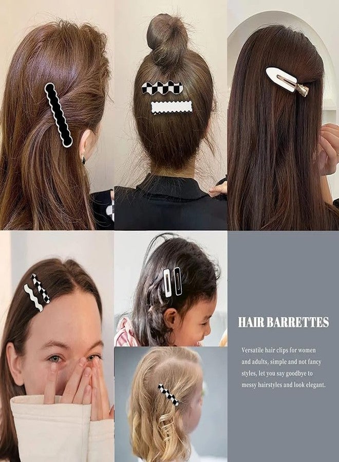 Shivashay 10 PCS No Bend Hair Clips Fashion Black And White Hair Clips Pretty Hair Pins For Women Hair AccessoriesAcrylic Hair Barrettes For Women - Image 5