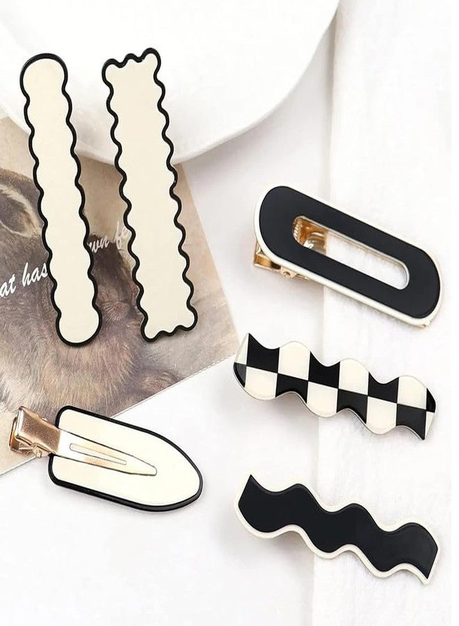 Shivashay 10 PCS No Bend Hair Clips Fashion Black And White Hair Clips Pretty Hair Pins For Women Hair AccessoriesAcrylic Hair Barrettes For Women - Image 4