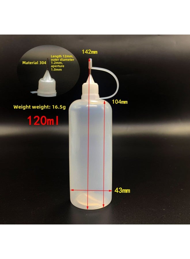 Make-up Water Is Bottled 5ml 10ML 20ml 50ml Syringe Bottle Pointed Mouth Empty Bottle PET Bottle Dispensing Bottle-Color:120ml Pinhole Bottle (assembled)  - Image 1