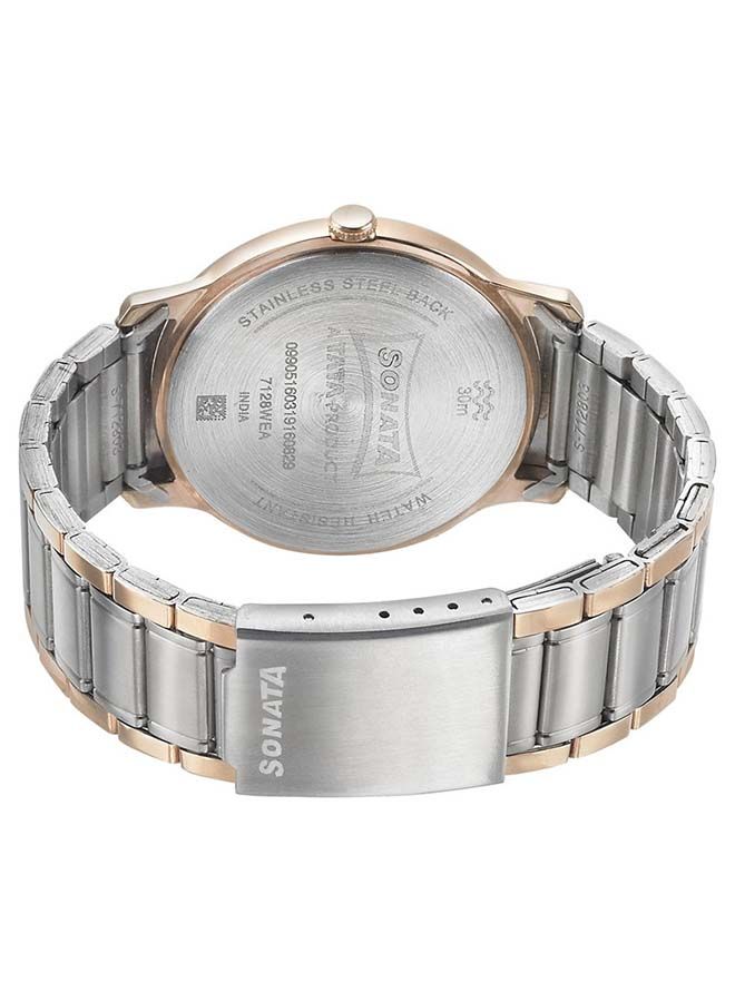 سوناتا ساعة يد أنالوج معدنية دائرية بلونين -  مم - Image 3