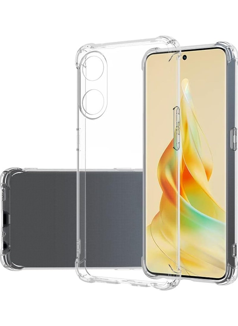 Crystal Clear Case for OPPO Reno 8T 5G / OPPO A1 Pro 5G Clear Slim Thin TPU Four Corners Protective Cover Transparent Soft Cover