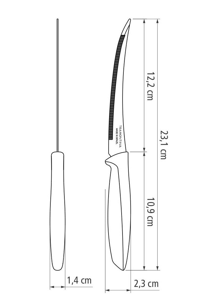 TRAMONTINA Since 1911,Made in Brazil- Plenus 5 Inches Tomato Knife with Stainless Steel Blade and White Polypropylene Handle  - Image 3