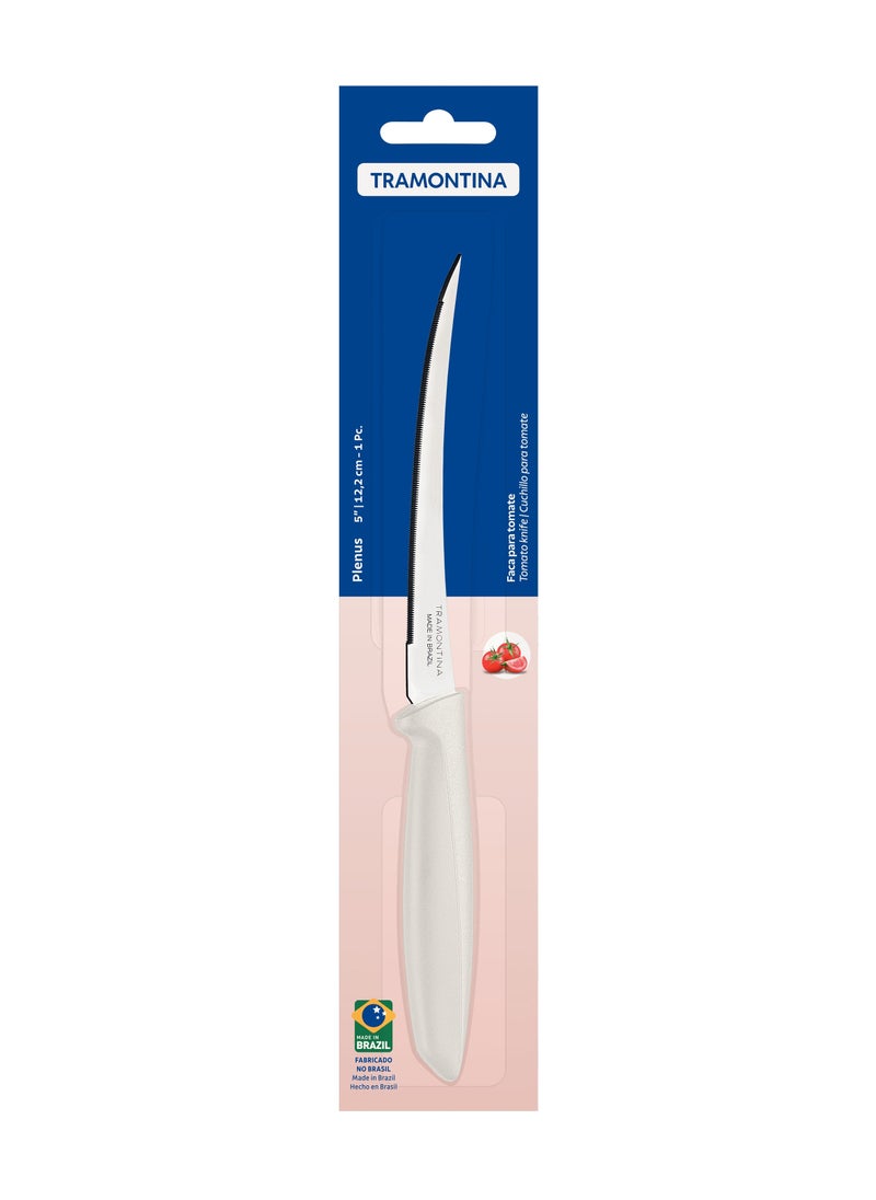 TRAMONTINA Since 1911,Made in Brazil- Plenus 5 Inches Tomato Knife with Stainless Steel Blade and White Polypropylene Handle  - Image 2