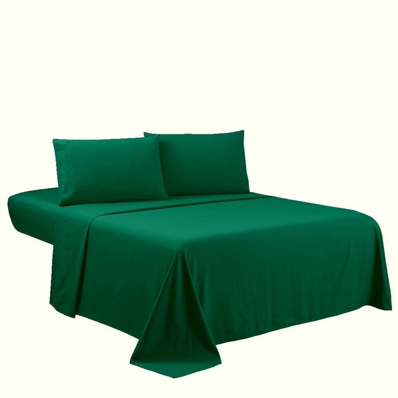 Sfoothome Queen Sheets Set  Hotel Luxury 4Piece Bed Set Extra Deep Pocket 1800 Series Bedding Set Wrinkle  Fade Resistant Sheet  Pillow Case Set Queen Blackish Green
