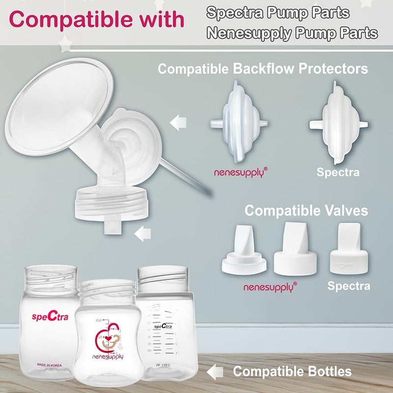 Nenesupply 24mm 2 pc Flanges Compatible with Spectra S2 S1 9 Plus Synergy Gold Breastpump Replacement to Spectra Pump Parts Flange Accessories Wide Mouth Work with Valve Backflow Protector Bottle - Image 3