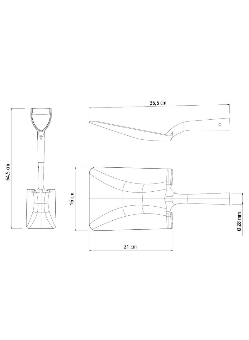 TRAMONTINA مجرفة مربعة صغيرة بفم مربع مع مقبض خشبي بطول 45 سم - Image 2