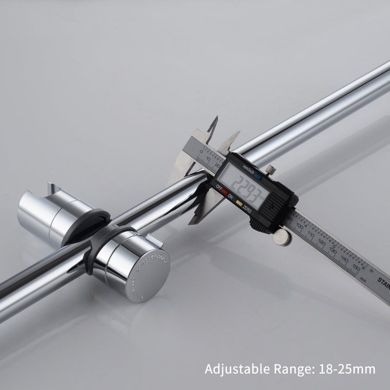 Adjustable Hand Shower Bracket for Slide Bar 18-25MM Diameter Polished Chrome Replacement Handheld Shower Head Holder - Image 4