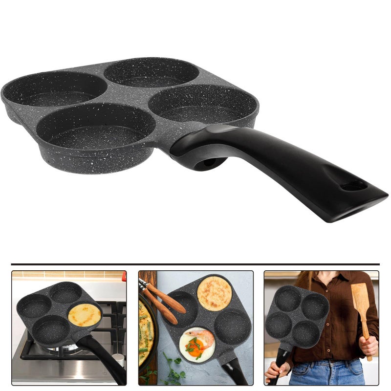 Nonstick Mini Omelette Pan Granite Coating 4 Egg Frying Pan For Gas Stove Breakfast Kitchen - Image 4