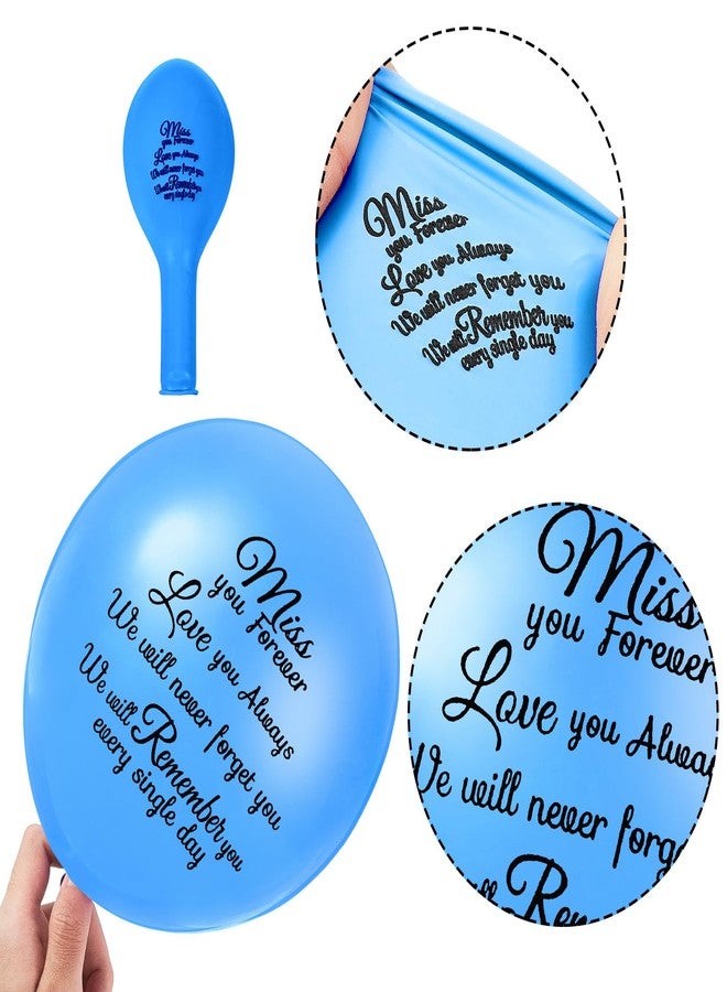 Skylety 36 Pieces Memorial Balloons with 4 Pieces Peace Dove Balloons Pigeon Bird Balloons Funeral Remembrance Helium Balloons for Condolence, Funeral, Anniversary, Memorial Services (Blue) - Image 3