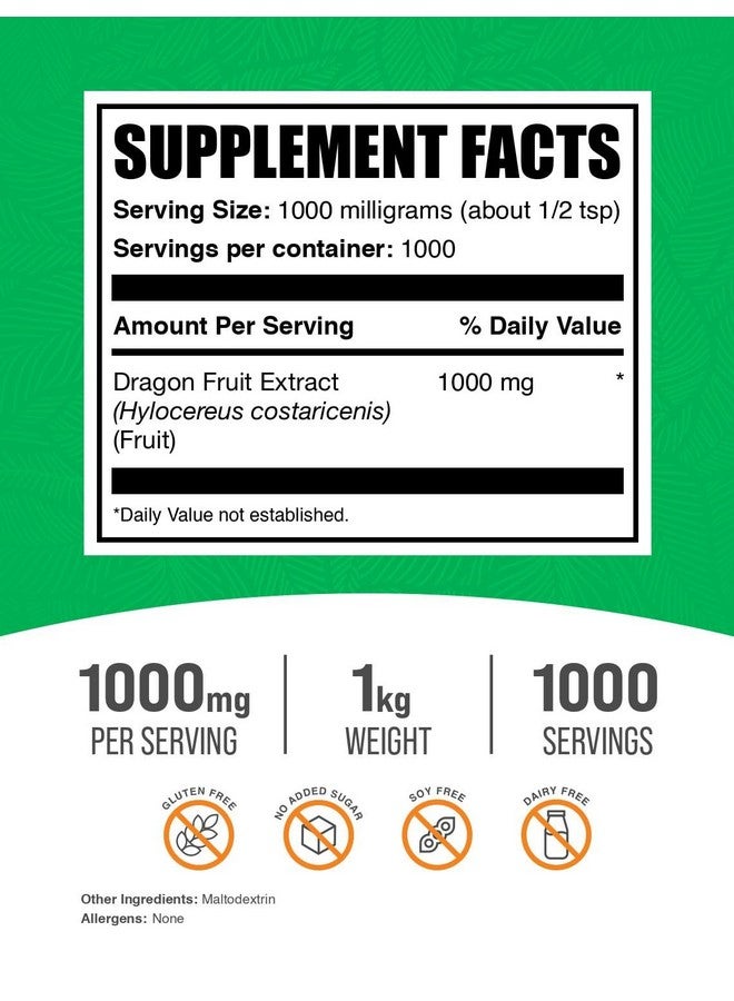 BulkSupplements.com Dragon Fruit Extract - Antioxidants Supplement - Pitaya Dragon Fruit Powder - Dragon Fruit Powder - Smoothie Powder - Pitaya Powder (1 Kilogram - 2.2 lbs) - Image 2