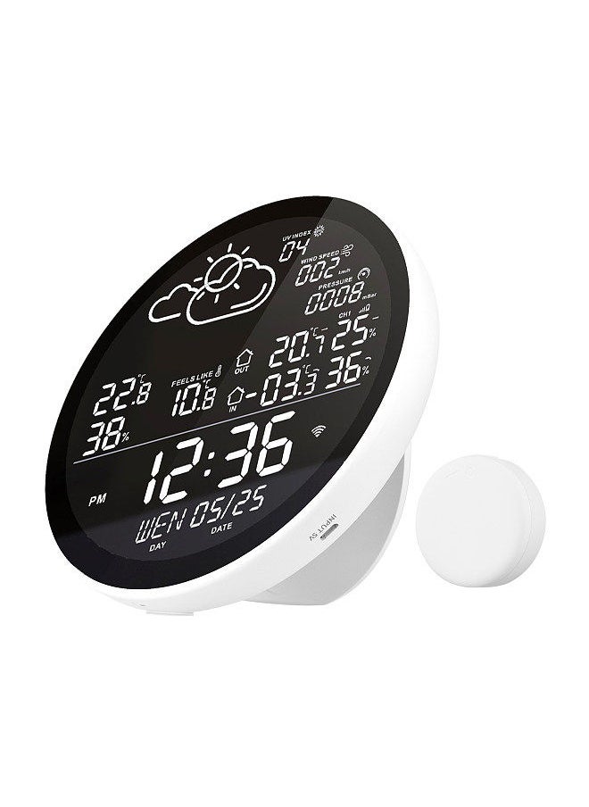 Generic - Tuya Wifi Smart Weather Station with Clock Indoor and Outdoor Temperature & Humidity Meter Multifunctional Large Color Screen - Image 1
