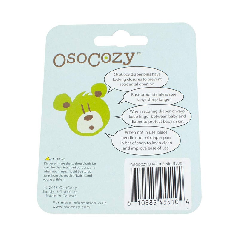 OsoCozy Diaper Pins - (Blue) - Sturdy, Stainless Steel Diaper Pins with Safe Locking Closures - Use for Special Events, Crafts or Colorful Laundry Pins - Image 2