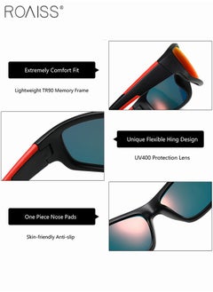 roaiss Sports Sunglasses for Adults UV Protection Driving Shades Cycling Bike Sun Glasses for Men Polarized Sunglasses Running Fishing Sunglasses Goggles  - Image 5