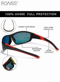 roaiss Sports Sunglasses for Adults UV Protection Driving Shades Cycling Bike Sun Glasses for Men Polarized Sunglasses Running Fishing Sunglasses Goggles  - Image 3