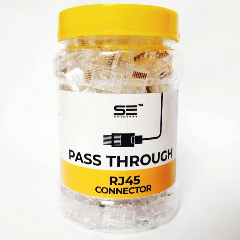 Seth Enterprises (Cat6 25pcs pack with Rj45 Caps) RJ45 CAT6 Gold Plated Pass Through Connectors - Image 2