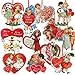 Perthlin 48 Pcs Vintage Valentine Hanging Ornaments Retro Valentines Tree Ornaments Heart Cut Out Decorations for - Image 2