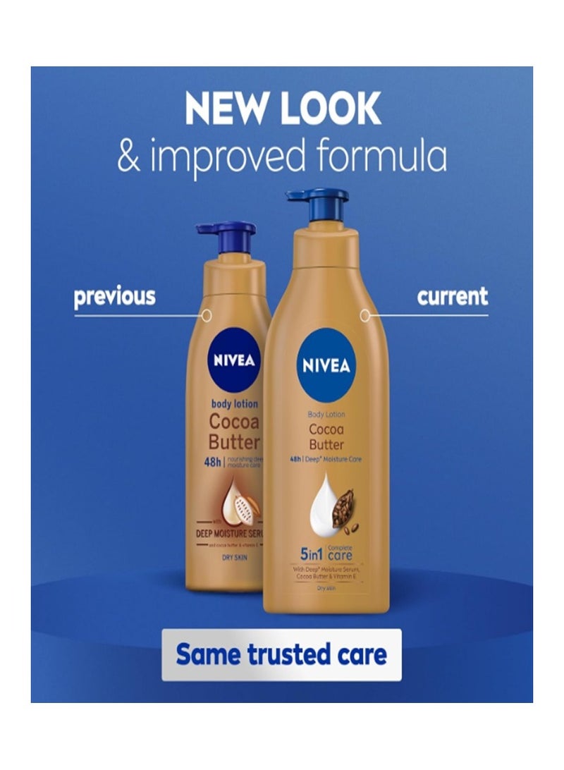 Nivea 5 in 1 Cocoa Butter Body Lotion For Dry Skin 400 ml × 2 Pieces - Image 2
