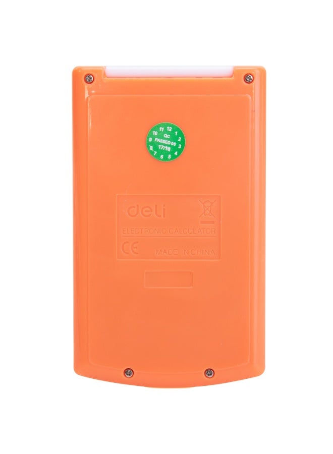 ديلي آلة حاسبة ديلـي E39217 قابلة للطي – حاسبة محمولة بـ 8 أرقام مع غطاء علوي، تصميم مدمج، هيكل بلاستيكي متين، باللون البرتقالي. - Image 4
