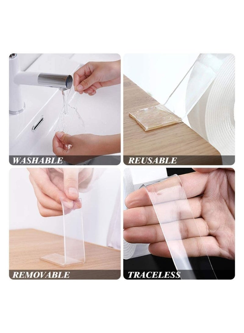 ARTC ARTC Worldwide Washable Double-sided Adhesive Removable Anti-slip Transparent Nano Gel Tape Pad Thickness Strong Sticky Strips Grip 3cm x 500cm - Image 2